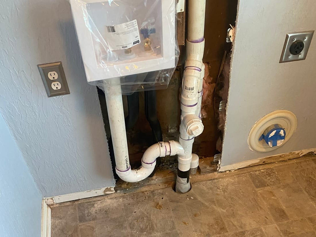 A drain line rebuilt inside the wall by Encore Plumbing